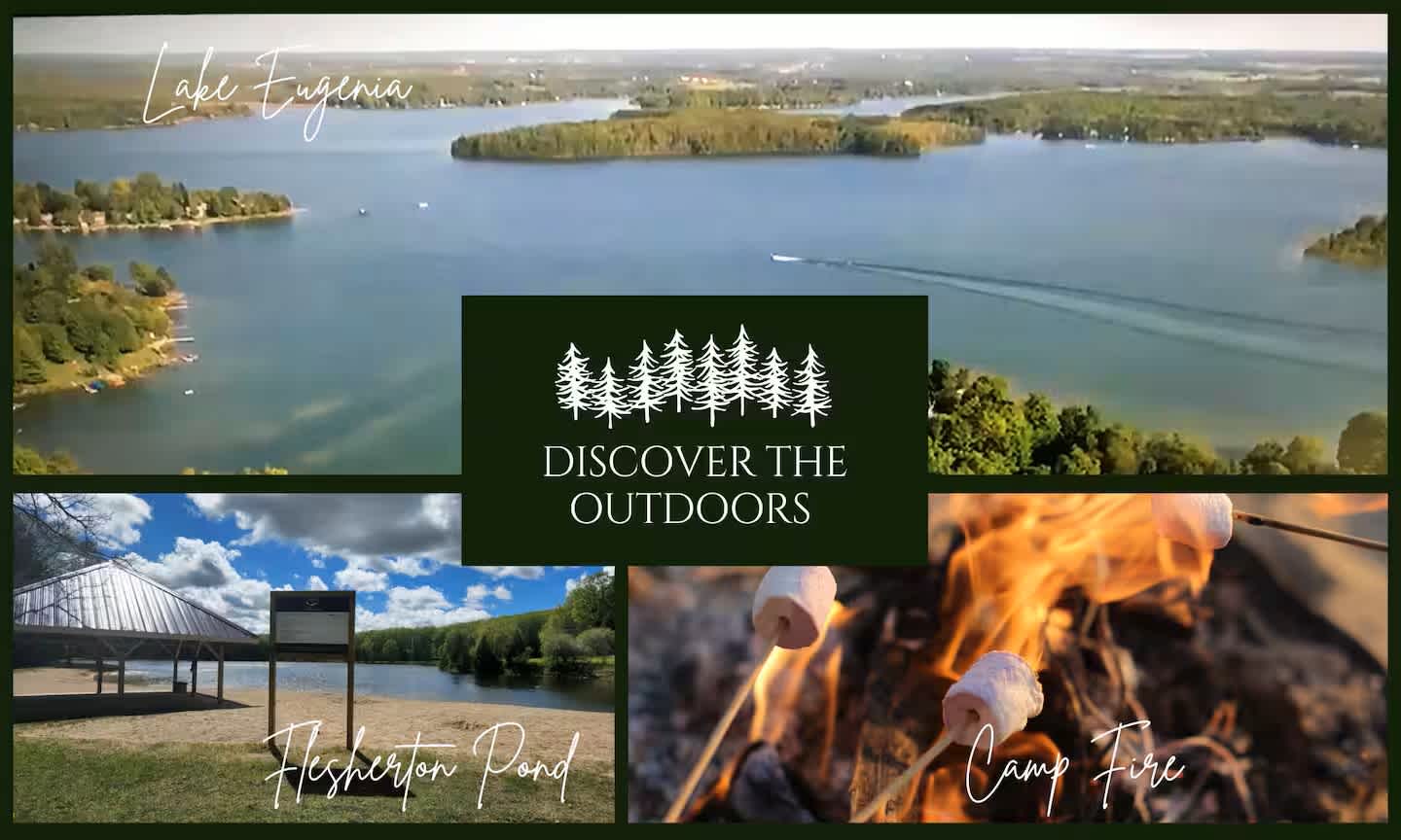Outdoor lifestyle in Grey Highlands featuring Lake Eugenia, Flesherton Pond, and campfire recreation in Grey County